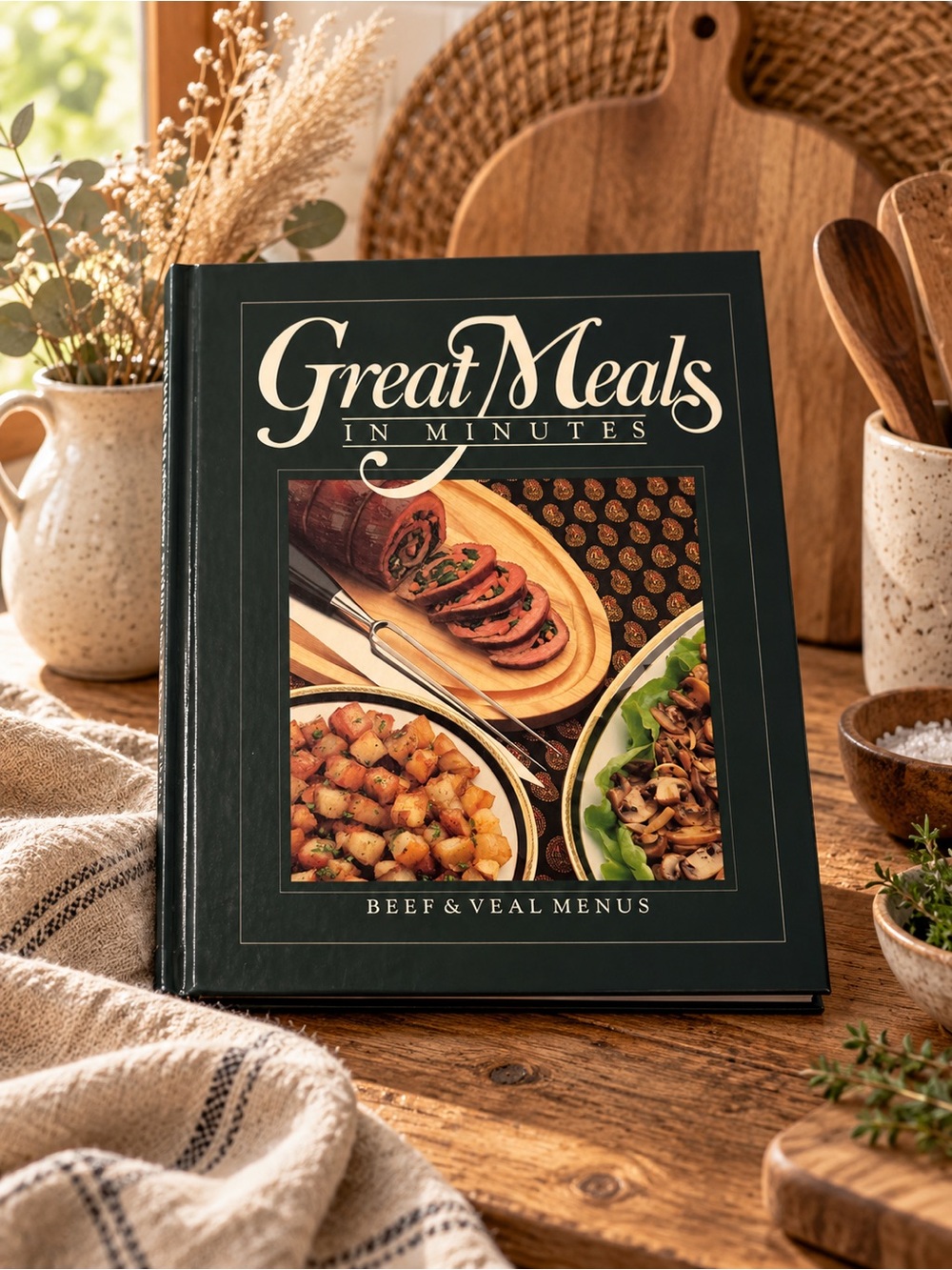 Great Meals in Minutes Beef & Veal Menus Cookbook Vintage 1980s Hardcover Book